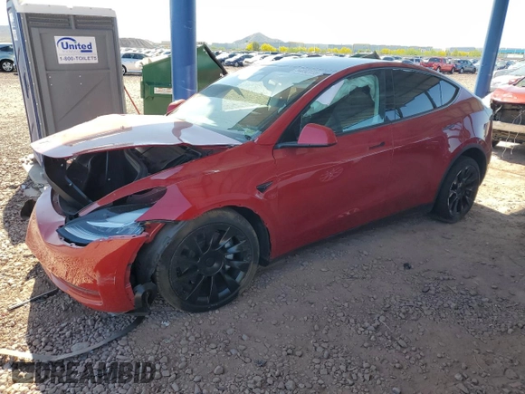 2022 Tesla Model Y Long Range z VIN 7SAYGDEE3NF436119, wystawiony jako Copart lot #54892115 z przebiegiem 27 054 mil mil oraz Szkody całkowita. Historia ofert i sprzedaży dostępna na DreamBid. Obrazek 1.