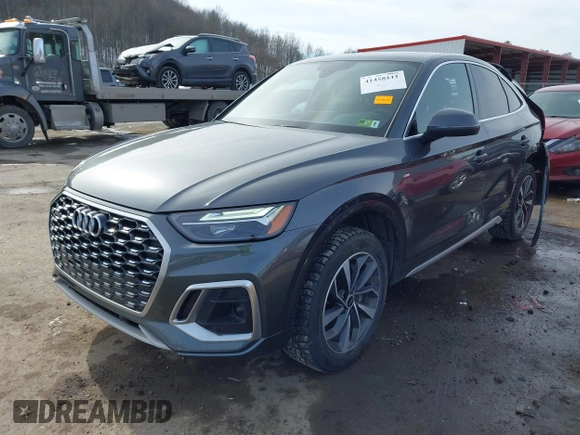 2022 Audi Q5 Sportback S line Premium Plus with VIN WA15AAFY9N2102196, listed as a IAAI auction lot 41458111 with 57,633 mi miles and . Bid and sale history available at DreamBid. Image 17.