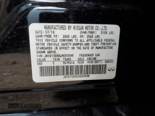 2020 Infiniti Q50 Pure with VIN JN1EV7ARXLM250598, listed as a Copart auction lot 50798135 with 76,069 mi miles and Salvage title. Bid and sale history available at DreamBid. Image 12.