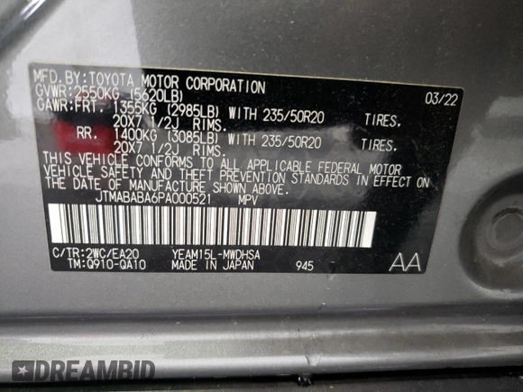2023 Toyota bZ4X XLE z VIN JTMABABA6PA000521, wystawiony jako Copart lot #54228805 z przebiegiem 25 113 mil mil oraz Czysty tytuł • Clean title. Historia ofert i sprzedaży dostępna na DreamBid. Obrazek 13.