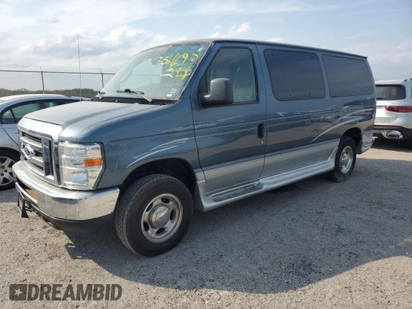2014 Ford Econoline Cargo Commercial with VIN 1FTNE1EL7EDA55965, listed as a Copart auction lot 75649024 with Not Provided miles and Salvage Title. Bid and sale history available at carsss.com. Image 1.