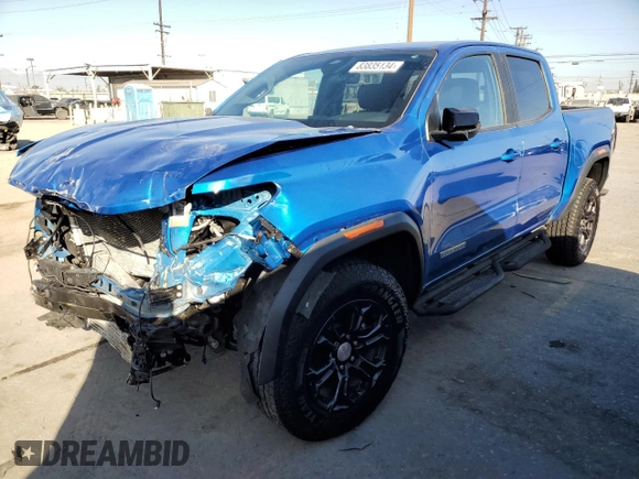 2023 GMC Canyon 2WD Elevation with VIN 1GTP5BEK7P1131310, listed as a Copart auction lot 83835134 with 0 mi miles and Salvage Title. Bid and sale history available at carsss.com. Image 1.