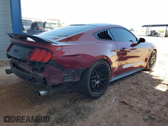 2016 Ford Mustang GT with VIN 1FA6P8CF1G5323500, listed as a Copart auction lot 62330735 with 105,273 mi miles and Salvage title. Bid and sale history available at DreamBid. Image 3.