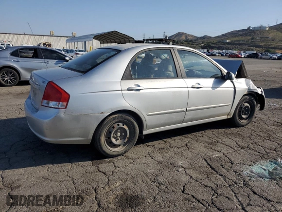 2008 Kia Spectra EX with VIN KNAFE122485540611, listed as a Copart auction lot 56258515 with 197,475 mi miles and Salvage title. Bid and sale history available at DreamBid. Image 3.