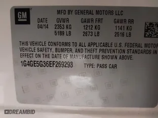 2014 Buick LaCrosse Premium I with VIN 1G4GE5G36EF269293, listed as a IAAI auction lot 41286915 with 152,604 mi miles. Bid and sale history available at carsss.com. Image 9.