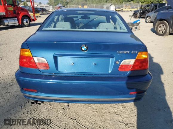 2001 BMW 3 Series 330Ci with VIN WBABN53451JU32534, listed as a Copart auction lot 70293314 with 0 mi miles and Salvage Title. Bid and sale history available at carsss.com. Image 6.