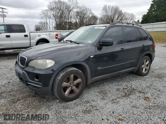 2007 BMW X5 3.0si with VIN 4USFE43547LY77328, listed as a Copart auction lot 44208155 with 107,481 mi miles and Salvage Title. Bid and sale history available at carsss.com. Image 1.