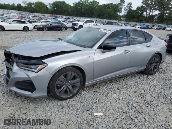 2022 Acura TLX w/A-Spec Package with VIN 19UUB5F55NA000851, listed as a Copart auction lot 54745015 with 44,219 mi miles and Salvage title. Bid and sale history available at DreamBid. Image 1.