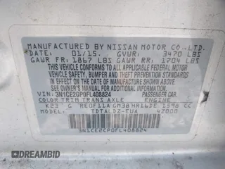 2015 Nissan Note S Plus with VIN 3N1CE2CP0FL408824, listed as a IAAI auction lot 42422052 with 232,119 mi miles and . Bid and sale history available at DreamBid. Image 9.