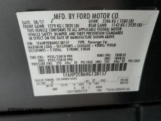 2017 Ford Taurus SEL with VIN 1FAHP2E86HG138157, listed as a Copart auction lot 65349245 with 119,451 mi miles and Clean title. Bid and sale history available at DreamBid. Image 12.