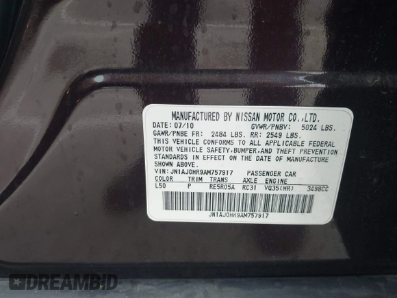 2010 Infiniti EX Journey с VIN JN1AJ0HR9AM757917, выставлен на аукционе IAAI как лот 42504189 с пробегом 200 776 миль миль и . История ставок и продаж доступна на DreamBid. Изображение 9.