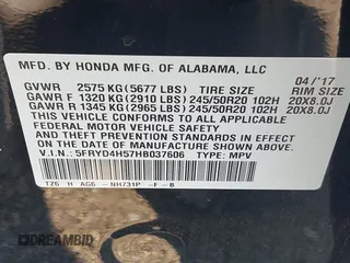 2017 Acura MDX Technology with VIN 5FRYD4H57HB037606, listed as a IAAI auction lot 42151431 with 45,156 mi miles and . Bid and sale history available at DreamBid. Image 9.
