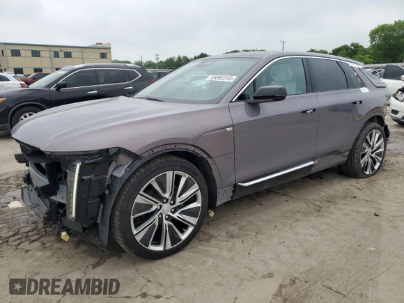 2025 Cadillac LYRIQ Sport z VIN 1GYKPTRL2SZ303874, wystawiony jako Copart lot #55592315 z przebiegiem 447 mil mil oraz Szkody całkowita. Historia ofert i sprzedaży dostępna na DreamBid. Obrazek 1.