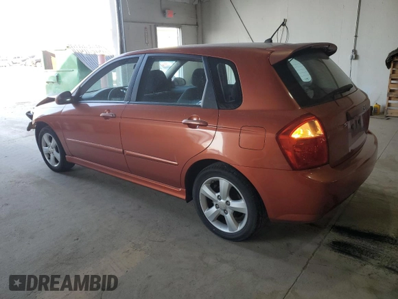 2008 Kia Spectra with VIN KNAFE161285017945, listed as a Copart auction lot 47926845 with 181,054 mi miles and Salvage Title. Bid and sale history available at carsss.com. Image 2.