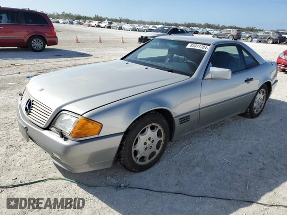 1991 MERCEDES-BENZ SL-CLASS SL with VIN WDBFA61E1MF022918, listed as a Copart auction lot 85011784 with 262,144 mi miles and Salvage Title. Bid and sale history available at DreamBid. Image 1.