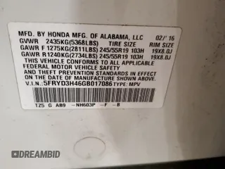 2016 Acura MDX w/Tech with VIN 5FRYD3H46GB017086, listed as a Copart auction lot 45859595 with 94,228 mi miles and Salvage Title. Bid and sale history available at carsss.com. Image 13.