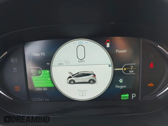 2018 Chevrolet Bolt EV Premier with VIN 1G1FX6S08J4139950, listed as a IAAI auction lot 41151990 with 137,041 mi miles. Bid and sale history available at carsss.com. Image 7.