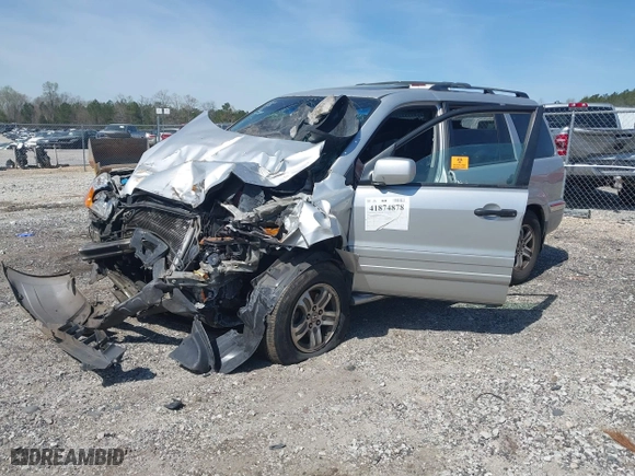 2005 Honda Pilot EX-L with RES with VIN 5FNYF18655B001847, listed as a IAAI auction lot 41874878 with 1 mi miles. Bid and sale history available at carsss.com. Image 2.