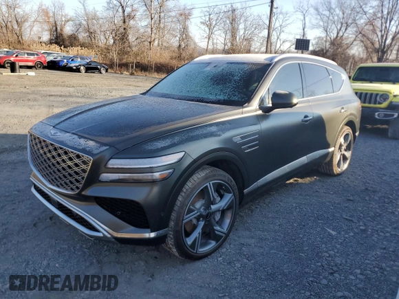 2025 Genesis GV80 Prestige with VIN KMUHEESC7SU212962, listed as a Copart auction lot 83525284 with 121 mi miles and Salvage Title. Bid and sale history available at DreamBid. Image 1.