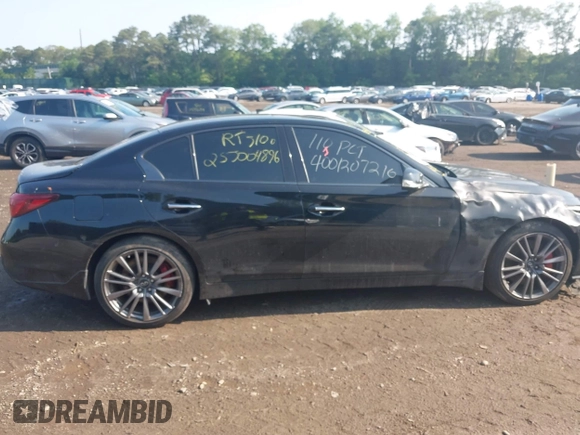 2021 Infiniti Q50 Red Sport 400 z VIN JN1FV7DR6MM880572, wystawiony jako IAAI lot #42411884 z przebiegiem 31 436 mil mil oraz . Historia ofert i sprzedaży dostępna na DreamBid. Obrazek 13.