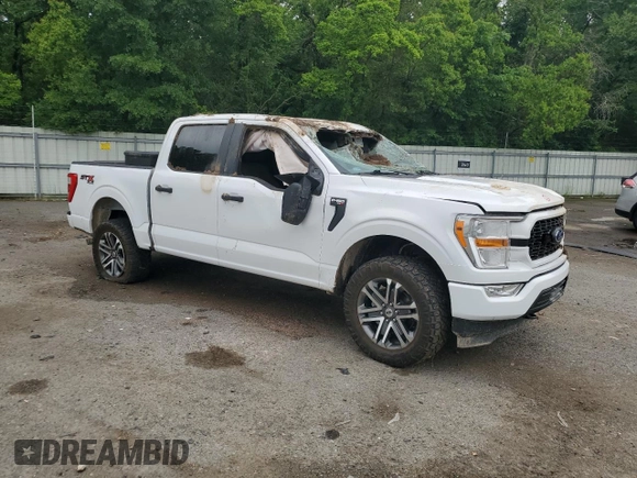 2022 Ford F-150 XL with VIN 1FTFW1E58NKD55917, listed as a Copart auction lot 54218595 with 64,488 mi miles and Salvage title. Bid and sale history available at DreamBid. Image 4.