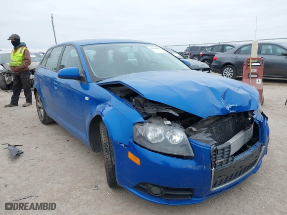 2008 Audi A3 with VIN WAUHF78P78A106654, listed as a IAAI auction lot 41626185 with 111,079 mi miles. Bid and sale history available at carsss.com. Image 1.