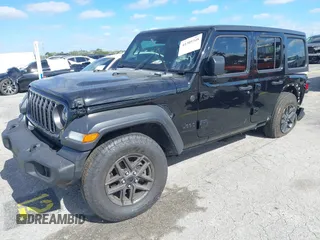 2024 Jeep Wrangler Sport S with VIN 1C4PJXDG7RW325735, listed as a IAAI auction lot 41309348 with 3,577 mi miles and . Bid and sale history available at DreamBid. Image 2.