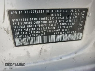 2013 Volkswagen Jetta TDI w/Premium with VIN 3VWLL7AJ9DM257467, listed as a Copart auction lot 49303315 with 168,001 mi miles and Clean title. Bid and sale history available at DreamBid. Image 13.