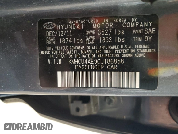 2012 Hyundai Accent GLS z VIN KMHCU4AE9CU186858, wystawiony jako Copart lot #59918965 z przebiegiem 83 592 mil mil oraz Czysty tytuł • Clean title. Historia ofert i sprzedaży dostępna na DreamBid. Obrazek 12.