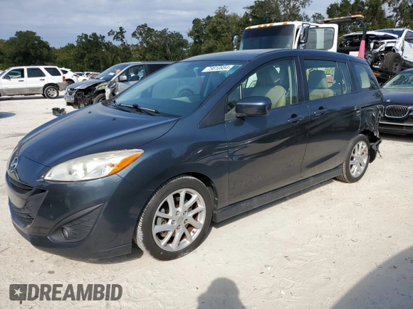 2012 Mazda 5 Grand Touring with VIN JM1CW2DLXC0128553, listed as a Copart auction lot 75610954 with 143,462 mi miles and Salvage Title. Bid and sale history available at DreamBid. Image 1.