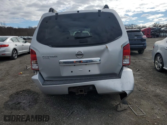 2008 Nissan Pathfinder SE with VIN 5N1AR18B38C658035, listed as a Copart auction lot 48280825 with Not provided miles and Clean title. Bid and sale history available at DreamBid. Image 6.