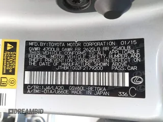 2015 Lexus ES 330 with VIN JTHBK1GG2F2179200, listed as a IAAI auction lot 42035802 with 149,275 mi miles and . Bid and sale history available at DreamBid. Image 9.