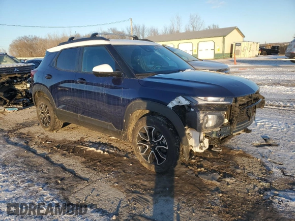 2022 Chevrolet TrailBlazer ACTIV with VIN KL79MVSL4NB031874, listed as a Copart auction lot 88136215 with 76,147 mi miles and Salvage Title. Bid and sale history available at carsss.com. Image 4.
