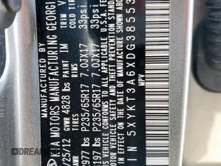 2013 Kia Sorento LX with VIN 5XYKT3A6XDG385538, listed as a Copart auction lot 45999785 with 162,361 mi miles and Salvage Title. Bid and sale history available at carsss.com. Image 13.