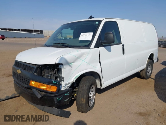 2024 Chevrolet Express Cargo with VIN 1GCWGAFP5R1282188, listed as a IAAI auction lot 42706483 with 10,116 mi miles and . Bid and sale history available at DreamBid. Image 20.