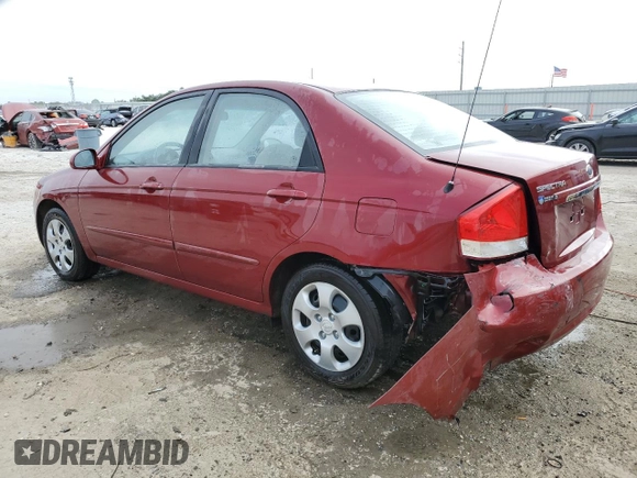 2007 Kia Spectra EX with VIN KNAFE121775427693, listed as a Copart auction lot 76727994 with 100,197 mi miles and Salvage Title. Bid and sale history available at carsss.com. Image 2.