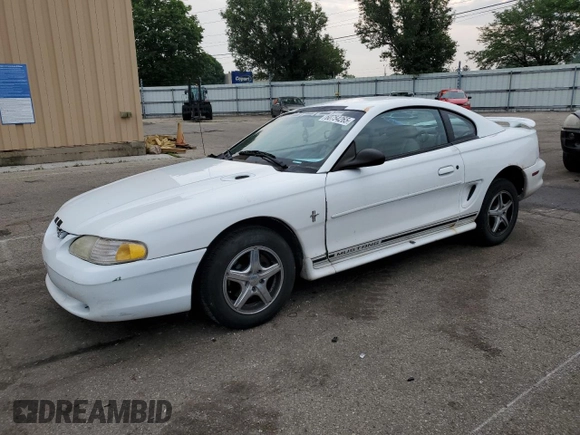 1997 Ford Mustang with VIN 1FALP4046VF180467, listed as a Copart auction lot 60754265 with 154,676 mi miles and Salvage title. Bid and sale history available at DreamBid. Image 1.
