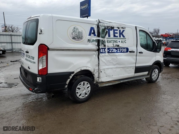 2021 Ford Transit Cargo Van with VIN 1FTBR1Y84MKA43992, listed as a Copart auction lot 54079785 with 66,124 mi miles and Salvage Title. Bid and sale history available at carsss.com. Image 3.