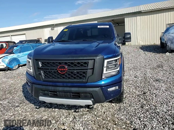 2024 Nissan Titan SV with VIN 1N6AA1FB2RN104714, listed as a Copart auction lot 56576955 with 25,800 mi miles and Salvage title. Bid and sale history available at DreamBid. Image 13.