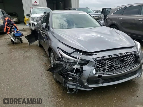 2020 Infiniti Q50 Pure with VIN JN1EV7AP9LM205019, listed as a Copart auction lot 51113905 with 56,243 mi miles and Salvage Title. Bid and sale history available at carsss.com. Image 13.
