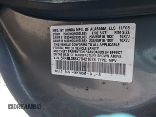 2007 Honda Odyssey EX-L с VIN 5FNRL386X7B421678, выставлен на аукционе IAAI как лот 41863509 с пробегом 190 969 миль миль и . История ставок и продаж доступна на DreamBid. Изображение 9.