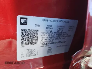 2024 GMC Acadia FWD Elevation z VIN 1GKENKKS0RJ204102, wystawiony jako Copart lot #80139374 z przebiegiem 830 mil mil oraz Szkoda całkowita • Salvage title. Historia ofert i sprzedaży dostępna na DreamBid. Obrazek 15.