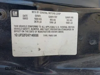 2004 Chevrolet Cavalier LS z VIN 1G1JF52F247146696, wystawiony jako IAAI lot #42235951 z przebiegiem 171 980 mil mil oraz . Historia ofert i sprzedaży dostępna na DreamBid. Obrazek 9.