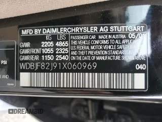 2001 Mercedes-Benz E-Class AWD with VIN WDBJF82J91X060969, listed as a Copart auction lot 71986544 with 113,694 mi miles and Salvage Title. Bid and sale history available at carsss.com. Image 14.