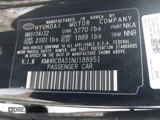 2022 Hyundai Venue SEL with VIN KMHRC8A31NU188951, listed as a IAAI auction lot 41546775 with 26,861 mi miles and . Bid and sale history available at DreamBid. Image 9.
