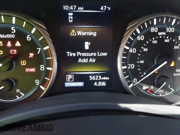 2024 Infiniti Q50 Luxe with VIN JN1EV7BR6RM632411, listed as a IAAI auction lot 41903452 with 5,623 mi miles and . Bid and sale history available at DreamBid. Image 7.