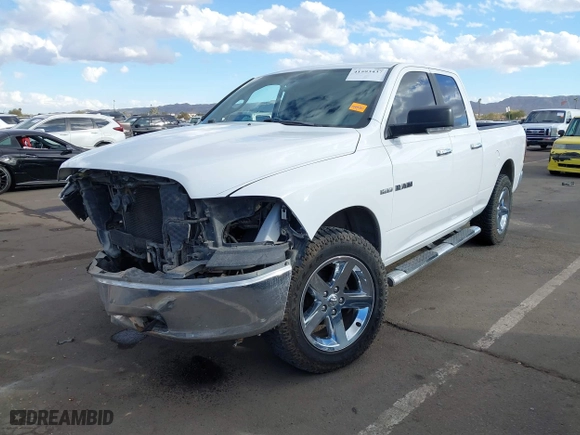 2010 Dodge Ram 1500 SLT with VIN 1D7RB1GT3AS141602, listed as a IAAI auction lot 41593437 with 252,154 mi miles. Bid and sale history available at carsss.com. Image 2.