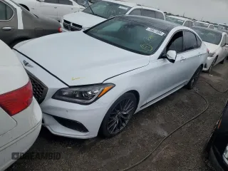 2019 Genesis G80 3.8L z VIN KMHGN4JEXKU289140, wystawiony jako Copart lot #76827084 z przebiegiem Nie podano mil oraz Nie do naprawy • Non repairable. Historia ofert i sprzedaży dostępna na DreamBid. Obrazek 1.