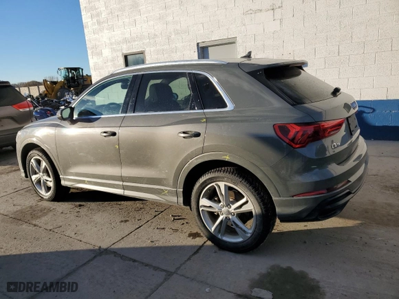 2020 Audi Q3 S line Premium Plus with VIN WA1EECF33L1004479, listed as a Copart auction lot 41704975 with 83,429 mi miles and Salvage Title. Bid and sale history available at carsss.com. Image 2.