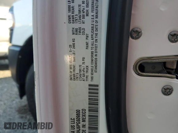 2023 Ram 2500 Tradesman with VIN 3C6UR4HJ6PG609800, listed as a Copart auction lot 74790674 with 8,111 mi miles and Non Repairable. Bid and sale history available at carsss.com. Image 13.